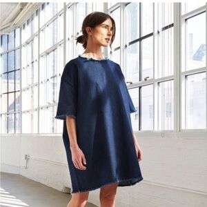 Ashley Rowe BLACK DENIM MIDI DRESS ONE SIZE O/S